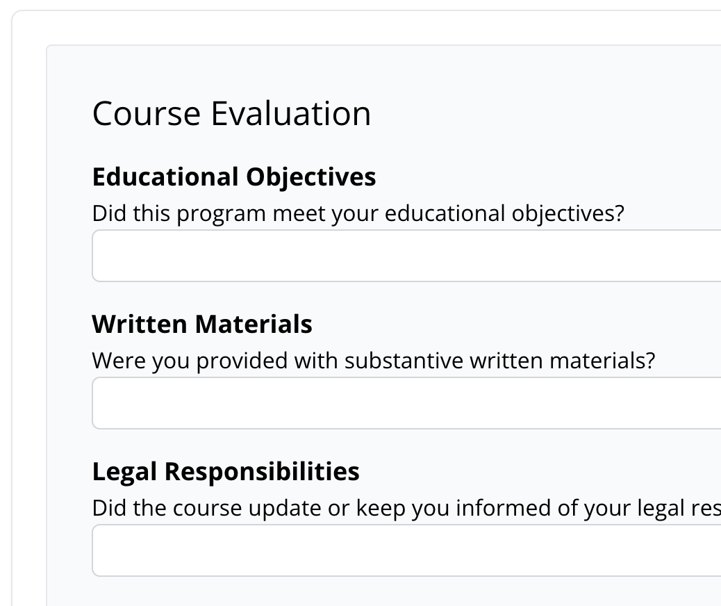 CLE course completion tracking and certificate delivery